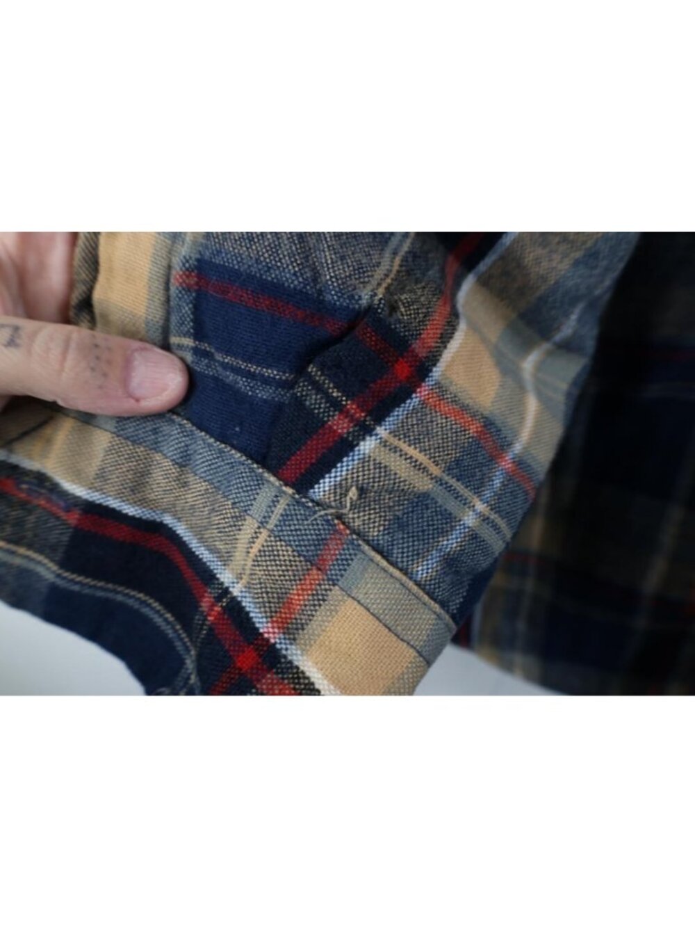 Vintage 90s Streetwear Mens Large Quilted Flannel Knit Button Shirt Jacket Jac - Picture 4 of 12